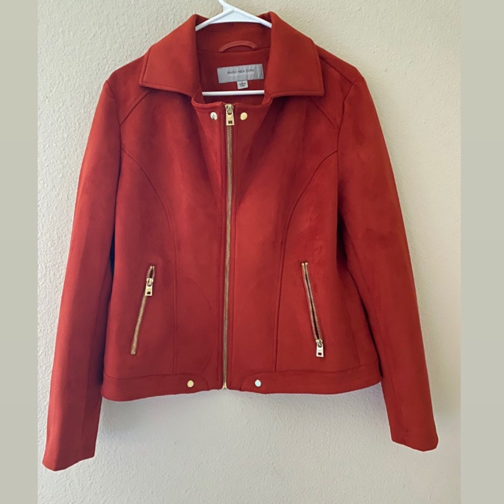 Marc NY Rust orange faux suede jacket